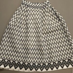 Maje Black and White A-Line Skirt